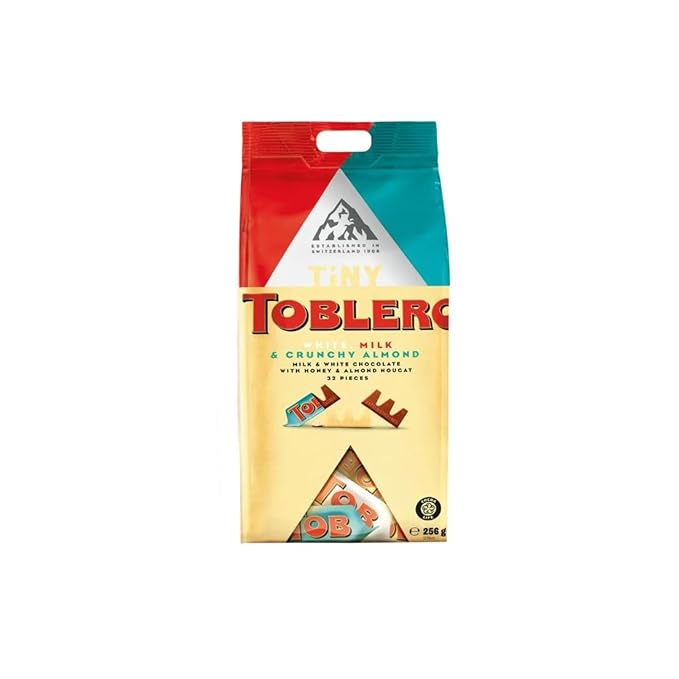 Toblerone Tiny White, Milk & Crunchy Almond Bag 256g